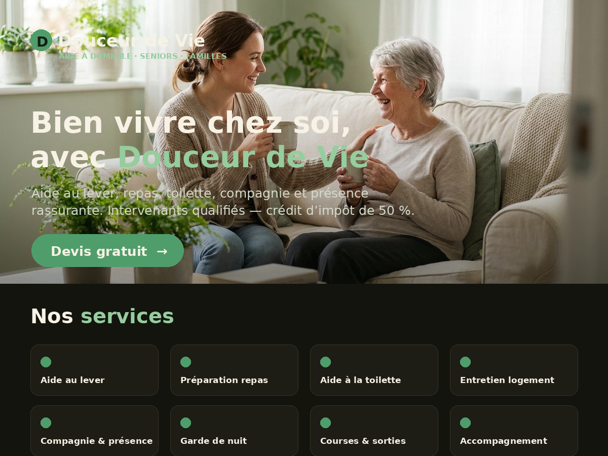 Aperçu du thème AG Starter Aide à domicile