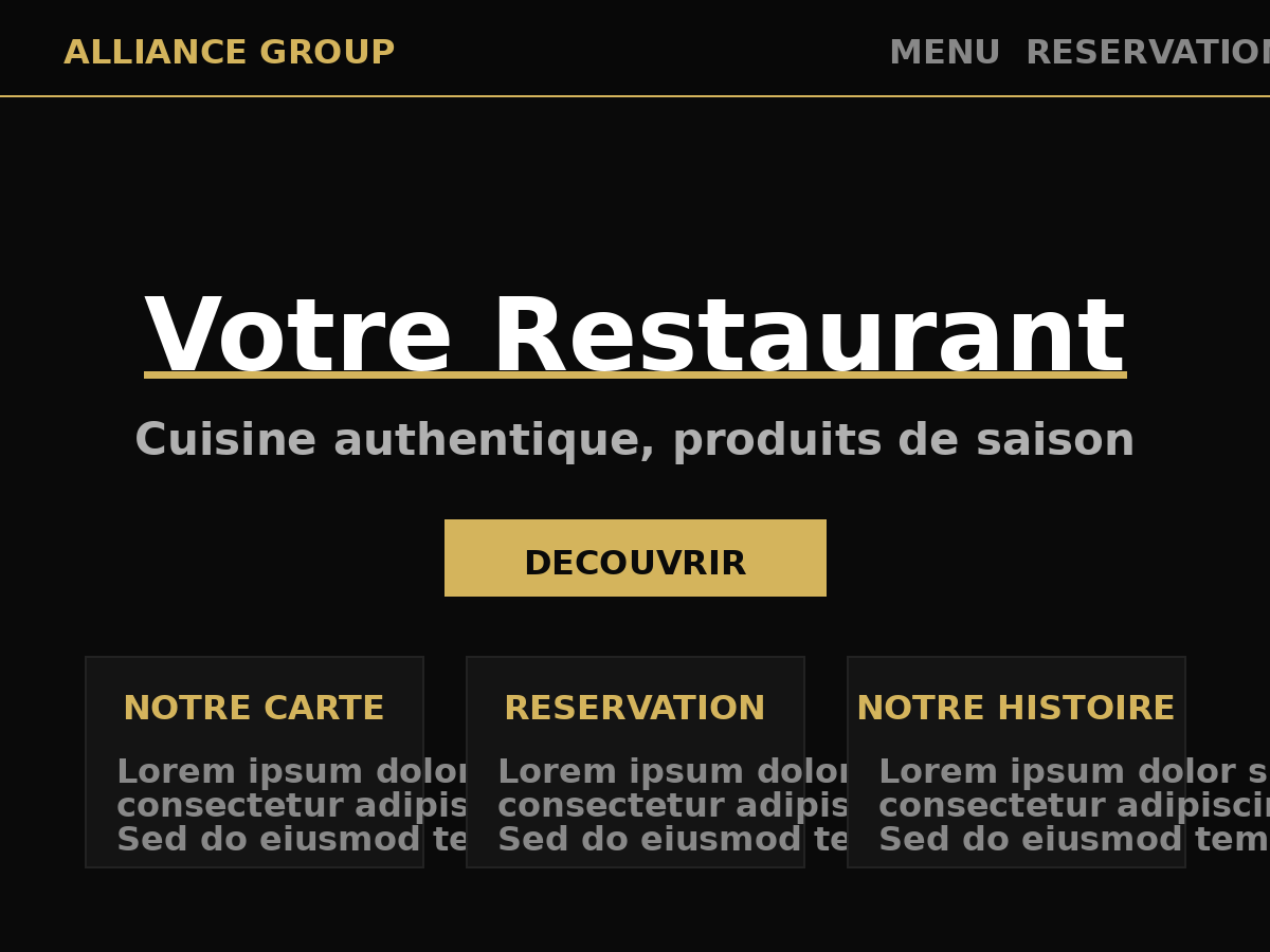 Aperçu du thème AG Starter Restaurant