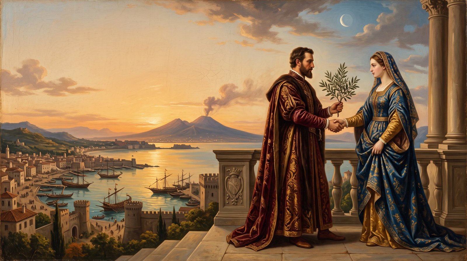 Allégorie de l'alliance devant la baie de Naples