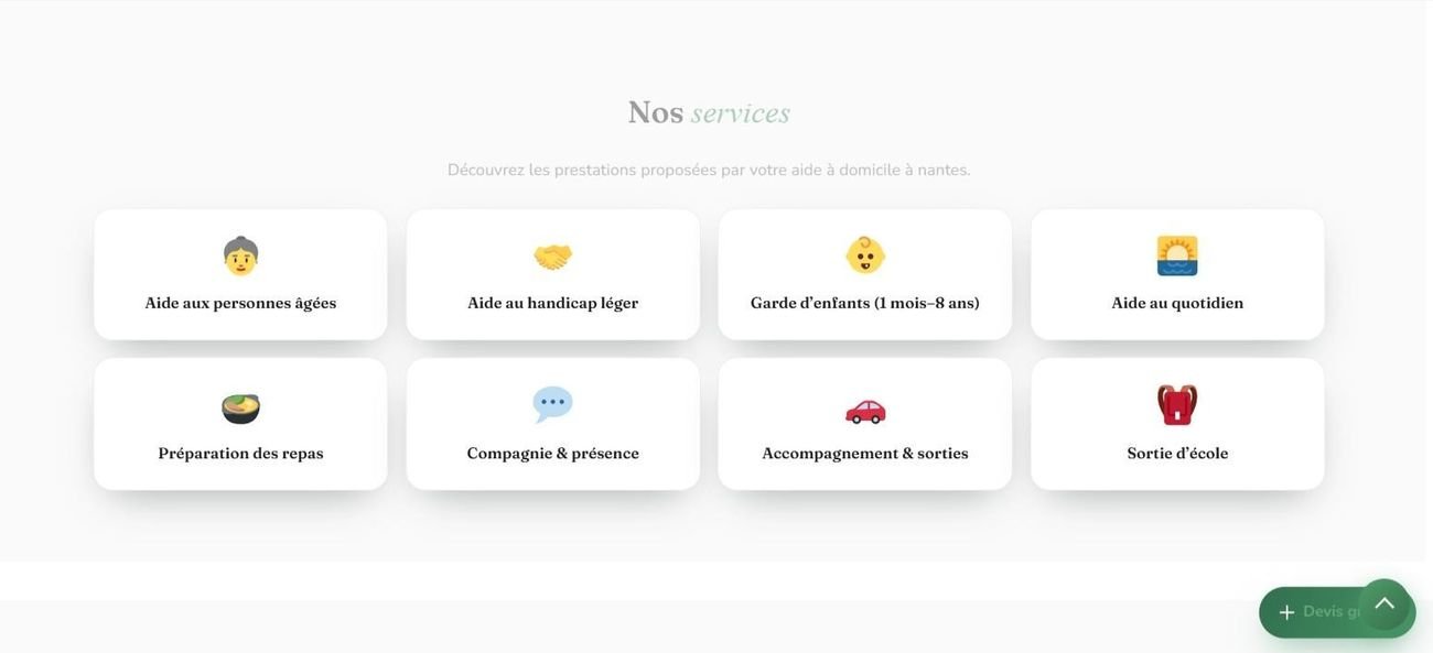 Les prestations — Gwen Services