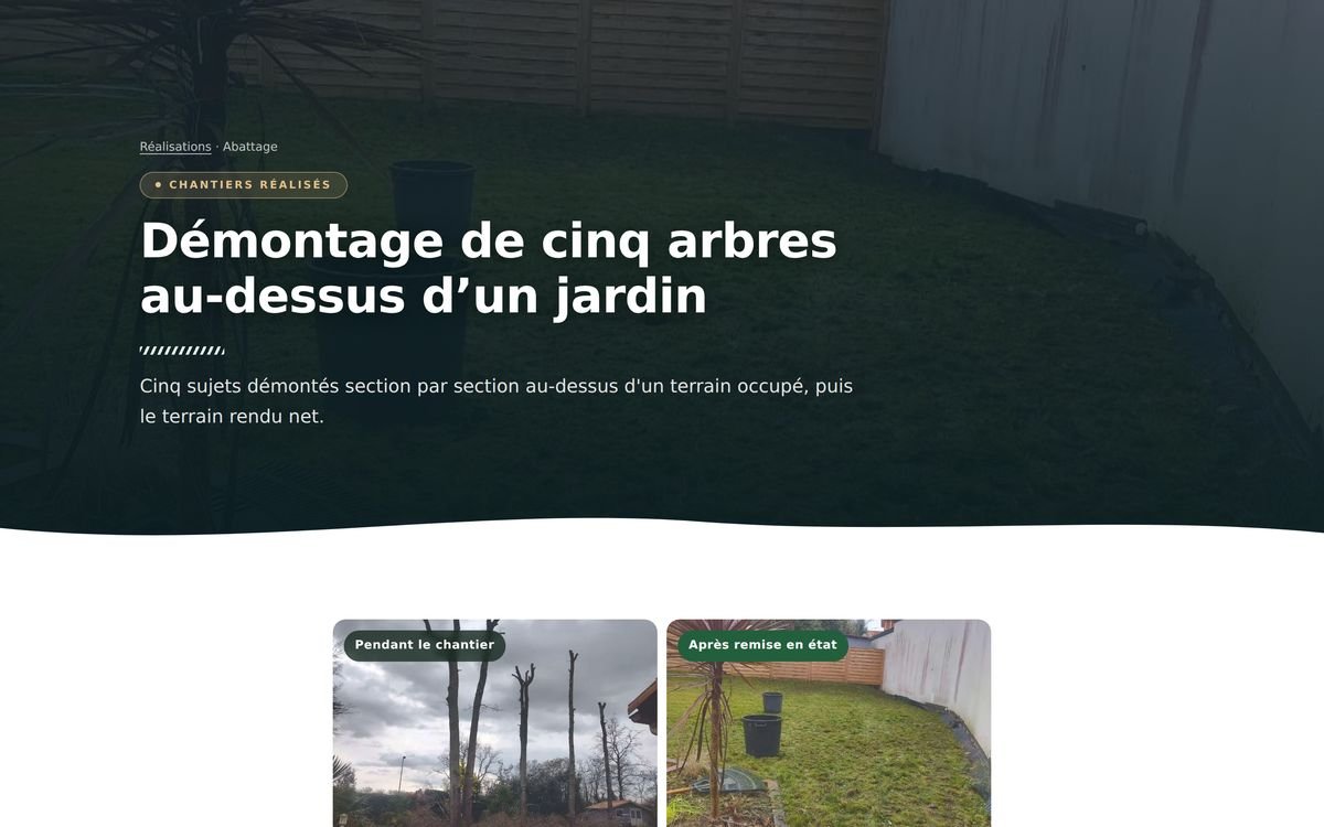 Une page par chantier — L.A Environnement
